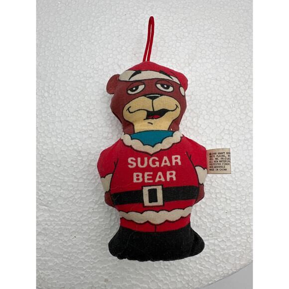 Vtg 1990 Sugar Bear vintage Christmas ornament Stuffed Y2K 90s kid Cereal - Picture 2 of 6